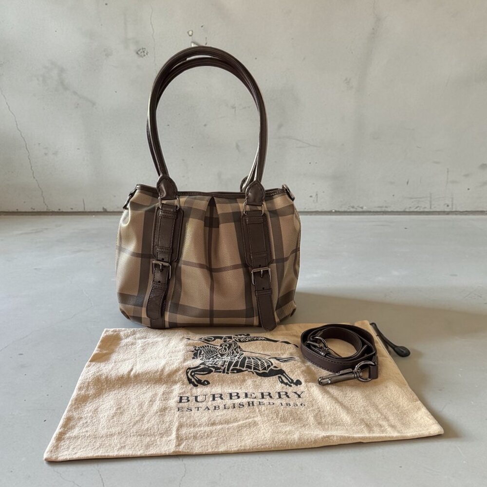 Burberry Northfield Smoked Check Satchel | Crossbody Strap